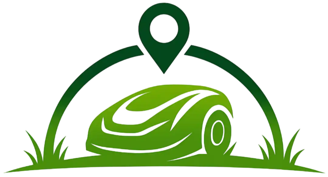 Moderner kabelloser Mähroboter im Einsatz